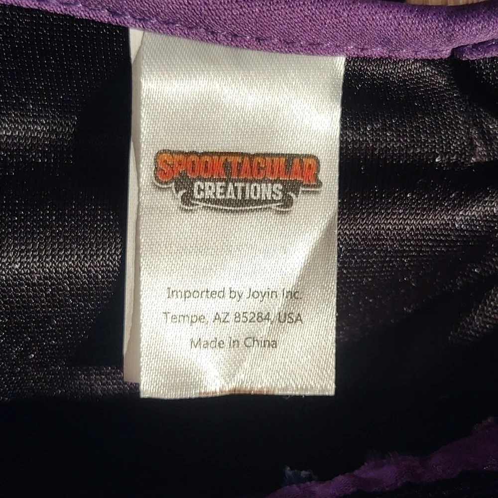 Spooktacular Creations Purple and Black Witch Dress with Puffed Sleeves Sz S